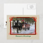 Cartes Pour Fêtes Annuelles Winter Sleigh Ride, Seasons Greetings (Devant / Derrière)