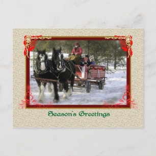 Cartes Pour Fêtes Annuelles Winter Sleigh Ride, Seasons Greetings