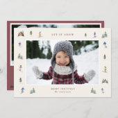 Cartes Pour Fêtes Annuelles WINTER SLOPES Photo (Devant / Derrière)