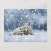 Cartes Pour Fêtes Annuelles Winter Solstice Yule Foxes in Snow (Devant)