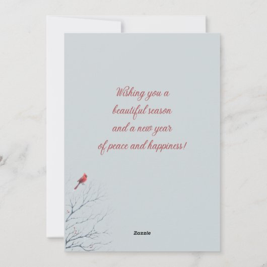 Cartes Pour Fêtes Annuelles Winter Westie et Cardinal Christmas Card (Dos)