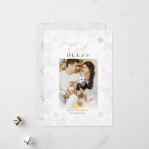 Cartes Pour Fêtes Annuelles Winter Wonder Photo Elegant Gold Holiday Card