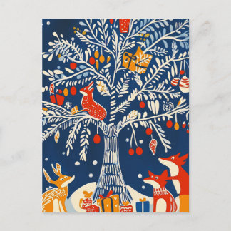 Cartes Pour Fêtes Annuelles Winter Wonderland, Animal card, Holiday folk art