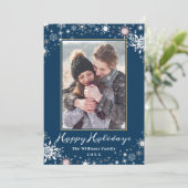 Cartes Pour Fêtes Annuelles Winter Wonderland Blue Seasons Salutations 2 Photo (Debout devant)