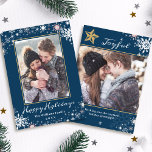 Cartes Pour Fêtes Annuelles Winter Wonderland Blue Seasons Salutations 2 Photo<br><div class="desc">Winter Wonderland Blue Seasons Salutations 2 Photo Holiday Card</div>