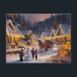 Cartes Pour Fêtes Annuelles Winter Wonderland Christmas Snowy Village<br><div class="desc">Envoyez la magie des vacances avec cette carte postale de Noël enchanteresse,  avec un village enneigé à la tombée de la nuit,  des lumières chaudes et une nostalgique scène hivernale merveilleuse. Parfait pour répandre la joie festive !</div>