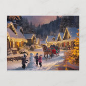 Cartes Pour Fêtes Annuelles Winter Wonderland Christmas Snowy Village (Devant)
