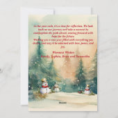 Cartes Pour Fêtes Annuelles Winter Wonderland: Pine Trees and Snowmen (Dos)