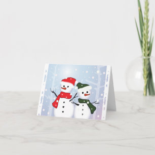 Cartes Pour Fêtes Annuelles Winter Wonderland Snowman Notre premier Noël