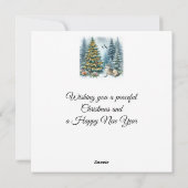 Cartes Pour Fêtes Annuelles Winter Wonderland Wolf Christmas  (Dos)