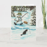 Cartes Pour Fêtes Annuelles Winter Wonders Snowman Gone Fishing by Bihrle<br><div class="desc">Quand est-ce qu'un bon moment pour aller à la pêche ? N'importe quand ! Rencontrez les Flurries ! Vous ne sortirez jamais grandir nos souvenirs d'enfants de bonhomme de neige. Maintenant, vous pouvez partager l'amour et le bonheur que seul un bonhomme de neige sait mieux. Art & illustrations sont de...</div>