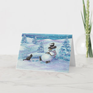 Cartes Pour Fêtes Annuelles Winter Wonders Snowman Snooze Card by Bihrle