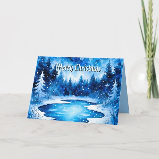 Cartes Pour Fêtes Annuelles Wintry Frosted Christmas Holiday Card (Devant)