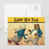 Cartes Pour Fêtes Annuelles Wishes de Dancing Bears (Devant / Derrière)