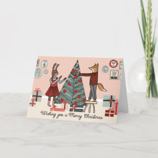 Cartes Pour Fêtes Annuelles Wishing you a Merry Christmas - Decorate the Tree