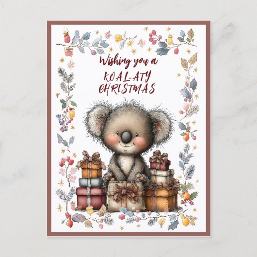 Cartes Pour Fêtes Annuelles Wishing You A Merry KOAL-ATY Christmas (Devant)