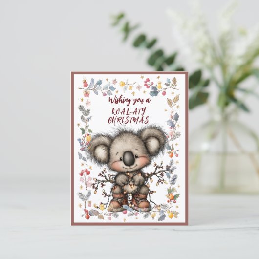 Cartes Pour Fêtes Annuelles Wishing You A Merry KOAL-ATY Christmas (Debout devant)