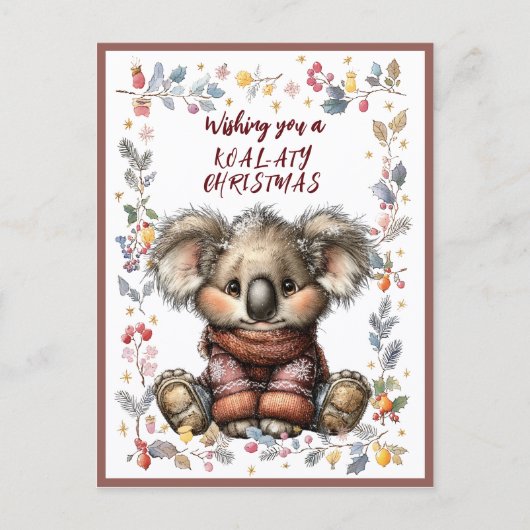 Cartes Pour Fêtes Annuelles Wishing You A Merry KOAL-ATY Christmas (Devant)