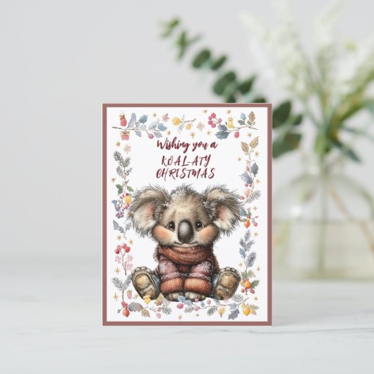 Cartes Pour Fêtes Annuelles Wishing You A Merry KOAL-ATY Christmas (Debout devant)