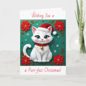 Cartes Pour Fêtes Annuelles Wishing You a Purr-fect Christmas | Personalized (Devant)