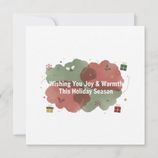 Cartes Pour Fêtes Annuelles Wishing You Joy & Warmth Holiday Card