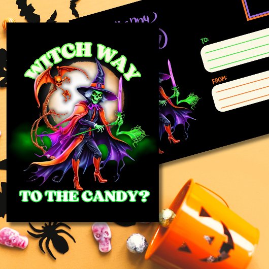 Cartes Pour Fêtes Annuelles Witch Way to the Candy Halloween