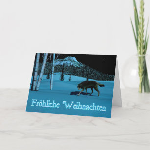 Cartes Pour Fêtes Annuelles Wolf d'hiver - Fröhliche Weihnachten