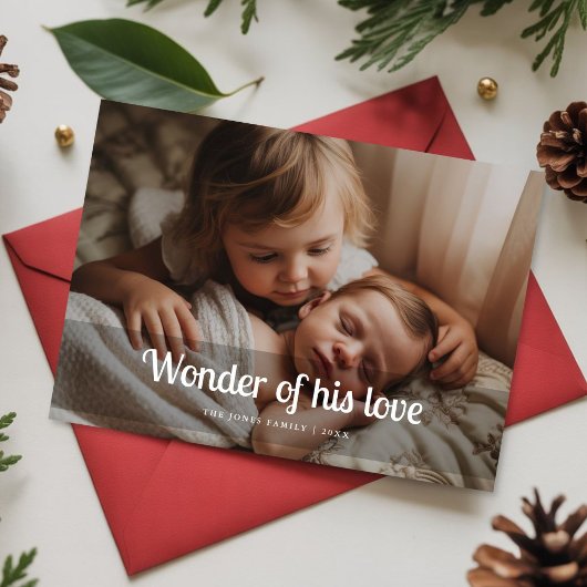 Cartes Pour Fêtes Annuelles Wonder of His Love baby Family Christmas Card