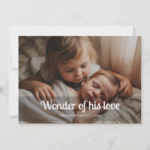 Cartes Pour Fêtes Annuelles Wonder of His Love baby Family Christmas Card (Devant)