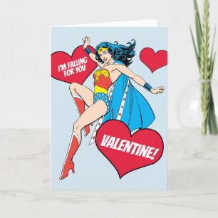 Cartes Pour Fêtes Annuelles Wonder Woman   Je vais tomber pour vous Valentine