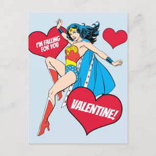 Cartes Pour Fêtes Annuelles Wonder Woman   Je vais tomber pour vous Valentine
