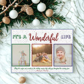 Cartes Pour Fêtes Annuelles Wonderful Life 3 Photo Christmas Holiday Card