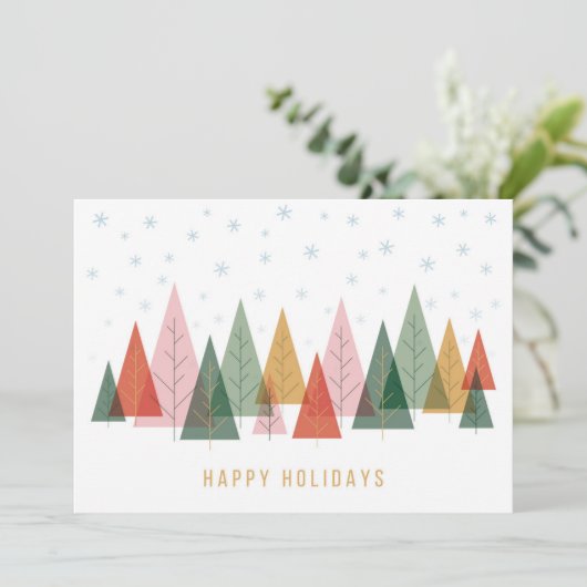 Cartes Pour Fêtes Annuelles Wonderland d'hiver géométrique (Debout devant)