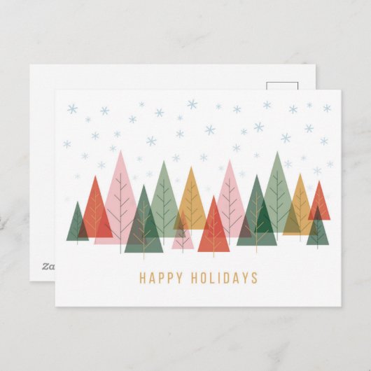 Cartes Pour Fêtes Annuelles Wonderland d'hiver géométrique (Devant / Derrière)