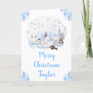 Cartes Pour Fêtes Annuelles Wonderland Winter Animaux arctiques Joyeux Noël