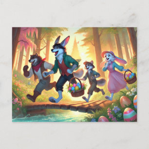 Cartes Pour Fêtes Annuelles Woodland Easter Adventure - Joyful Egg Hunt