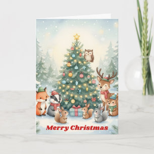 Cartes Pour Fêtes Annuelles Woodland Friends Christmas Joy