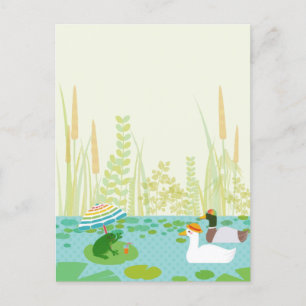 Cartes Pour Fêtes Annuelles Woodland Summer Lake Animaux Fête de vacances