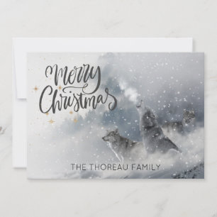 Cartes Pour Fêtes Annuelles Woodlands Wolves Howell Winter Snow Joyeux Noël