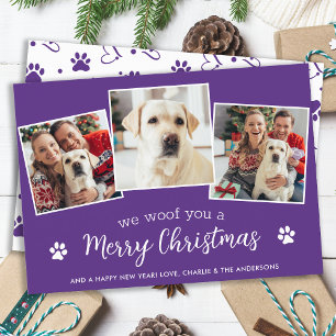 Cartes Pour Fêtes Annuelles Woof Joyeux Noël Personnalisé Animal de Compagnie 