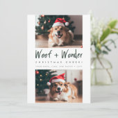 Cartes Pour Fêtes Annuelles Woof + Wonder Cheval Funny Pet Chien Photo Noël (Debout devant)