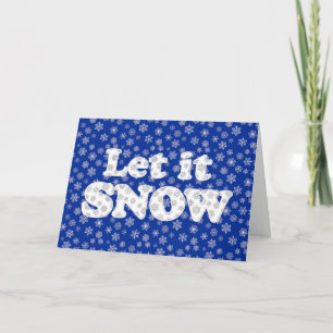 Cartes Pour Fêtes Annuelles Word Art - Qu'il neige avec fond enneigé