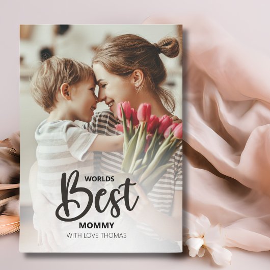 Cartes Pour Fêtes Annuelles Worlds Best Mommy Photo with White Writing