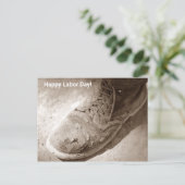 Cartes Pour Fêtes Annuelles Worn Work Schiffshoe Happy Laborday Coworker (Debout devant)