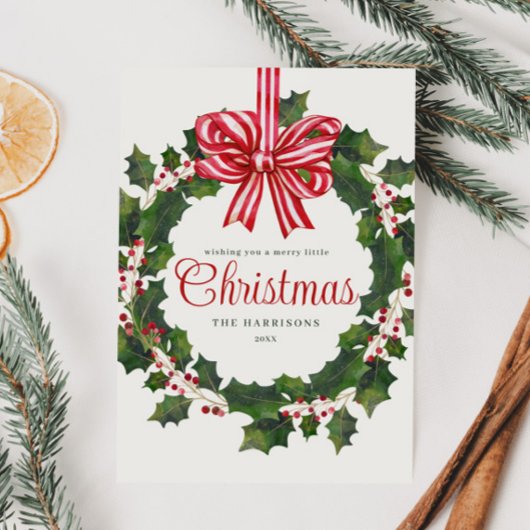 Cartes Pour Fêtes Annuelles Wreath d'aquarelle