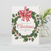 Cartes Pour Fêtes Annuelles Wreath d'aquarelle (Debout devant)