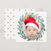 Cartes Pour Fêtes Annuelles Wreath d'aquarelle | Noël (Devant / Derrière)