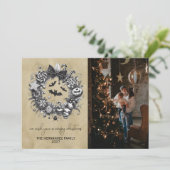 Cartes Pour Fêtes Annuelles Wreath déplaisante (Debout devant)