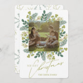 Cartes Pour Fêtes Annuelles Wreath vert Boho Sage Green Eucalyptus (Devant / Derrière)