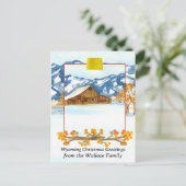 Cartes Pour Fêtes Annuelles Wyoming Noël Salutations Ferme Personnalisé (Debout devant)